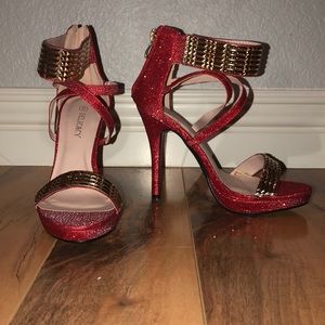 Red Glitter Sandals